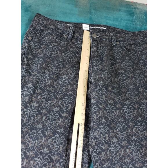 Mossimo Jeans Size 8 Womens Black Stretch Denim Pants Floral Mid Rise Skinny - Picture 6 of 11